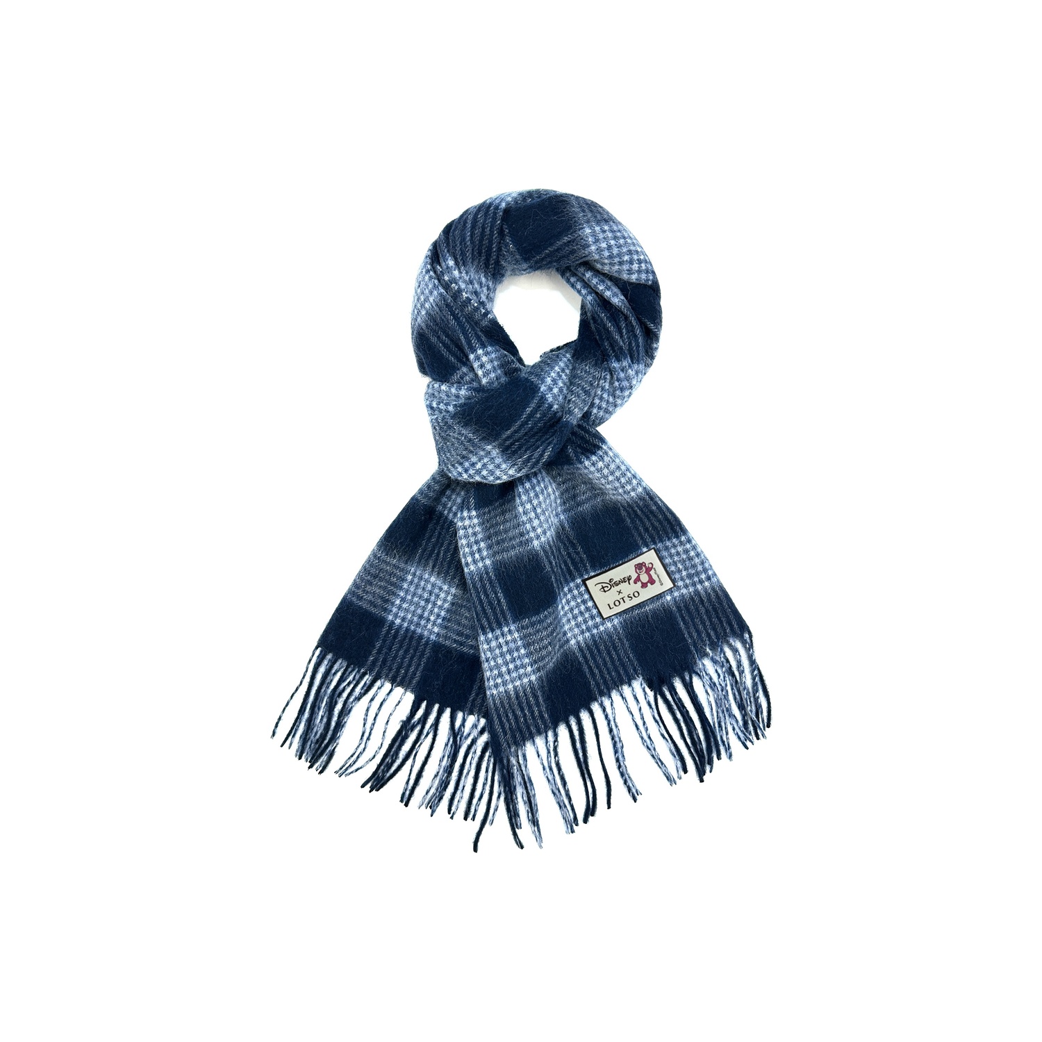 

Disney Шерстяной вязаный шарф унисекс, Navy Blue Stripes Plaid