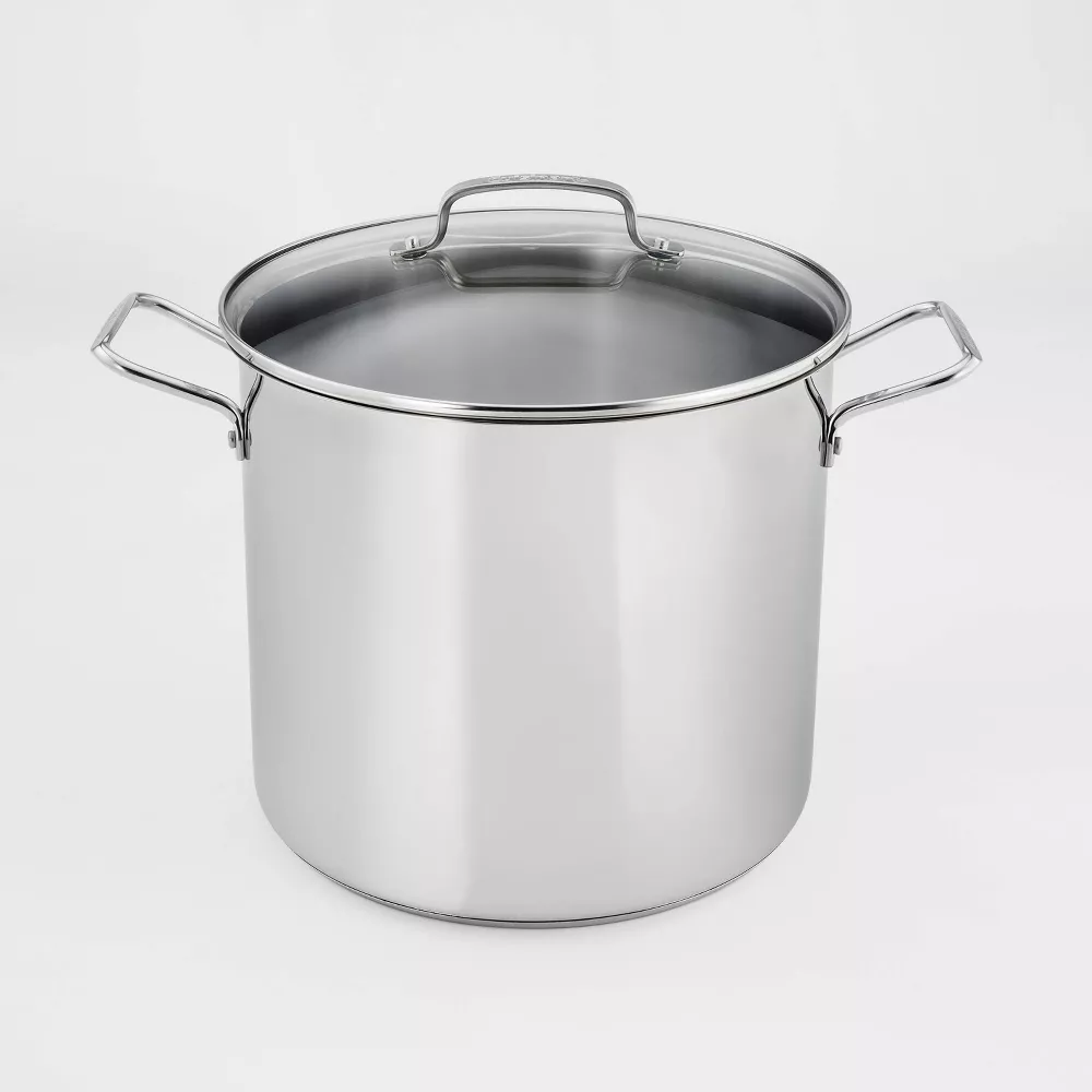 

Cuisinart 16qt нержавеющая стальная кастрюля с крышкой, серебристая