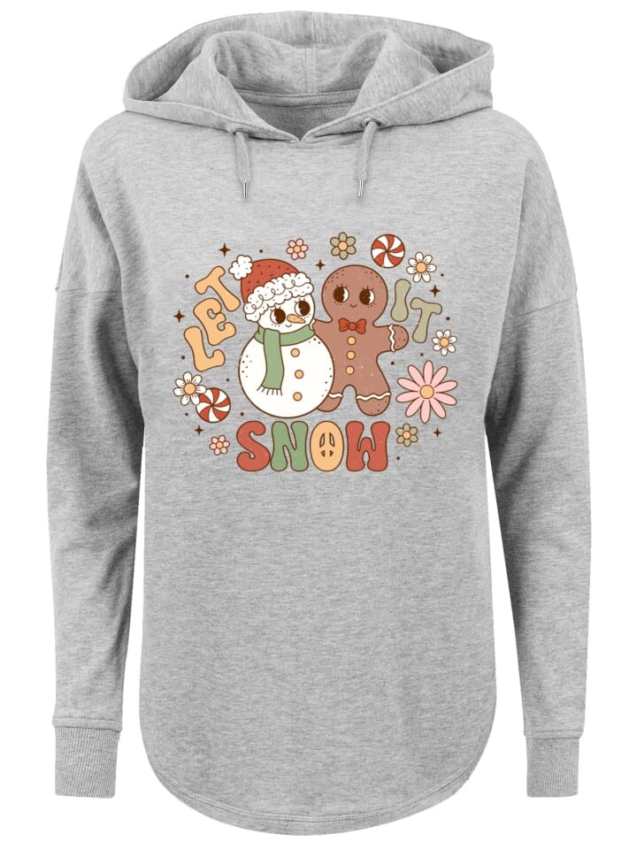 

Пуловер F4NT4STIC Oversized Hoodie Let It Snow Gingerbread, серый