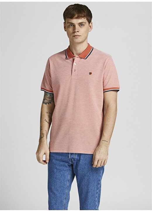 

Однотонная светло-оранжевая мужская футболка-поло Jack & Jones, Оранжевый, Однотонная светло-оранжевая мужская футболка-поло Jack & Jones