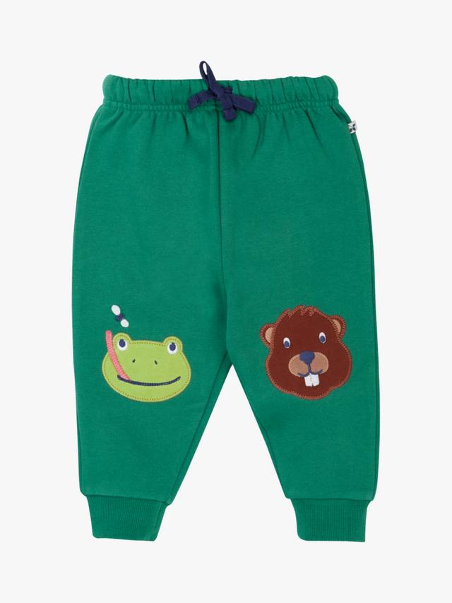 

Детские хлопковые джоггеры с принтом персонажей Frugi, Green/Beaver Frog
