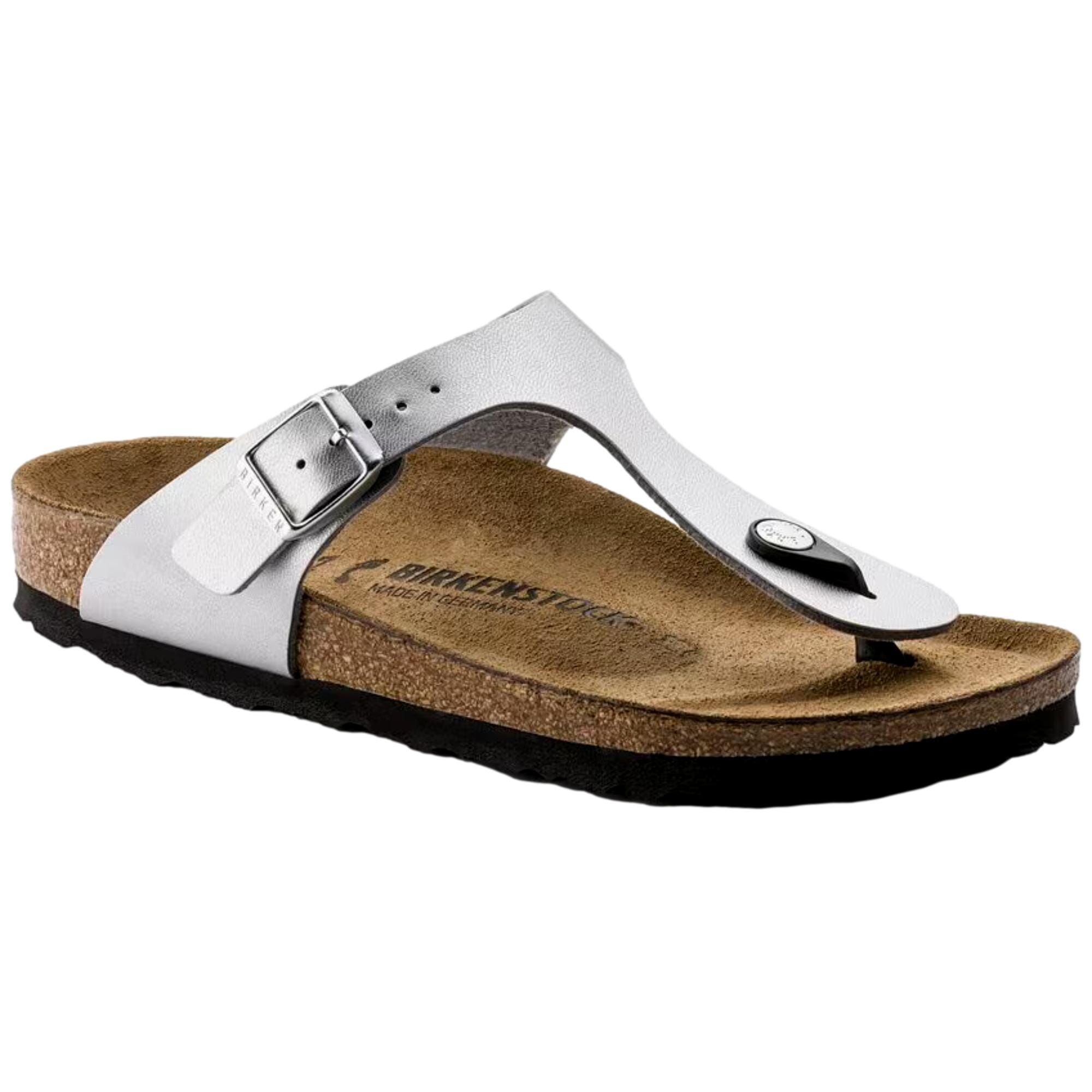 Биркеншток Гизе BS Сильвер 43851 Женские мюли Birkenstock, серебряный