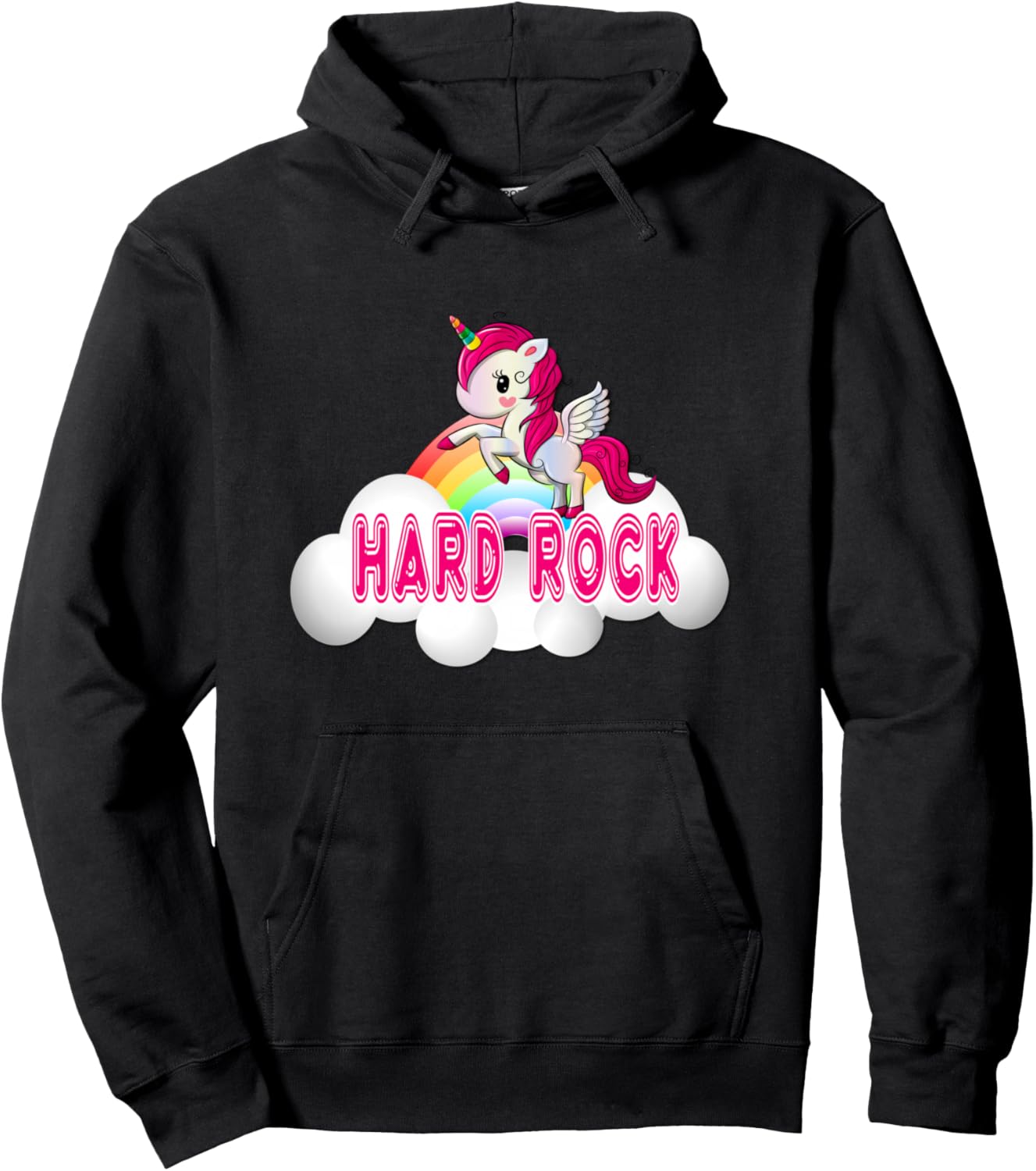 

Милая кавайная хард-роковая толстовка с надписью Единорог от ONCLOUDS, черная Unicorn On Clouds Apparel Co.