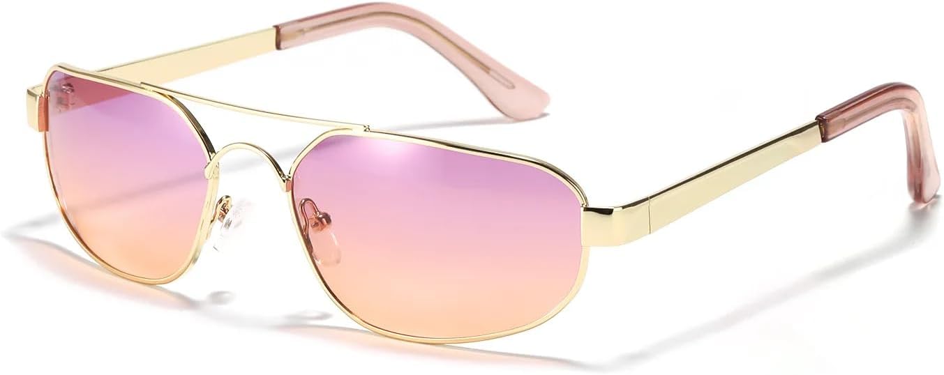 

Ретро-модные панк-солнцезащитные очки для женщин и мужчин, классические винтажные, с защитой от УФ-излучения UV400, металлические, для использования на открытом воздухе VFDHN, Pink