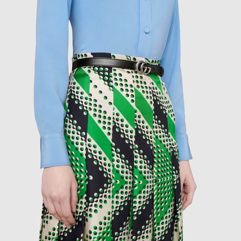 

Пояс Gg Marmont с палладиевой пряжкой шириной 0,8 GUCCI