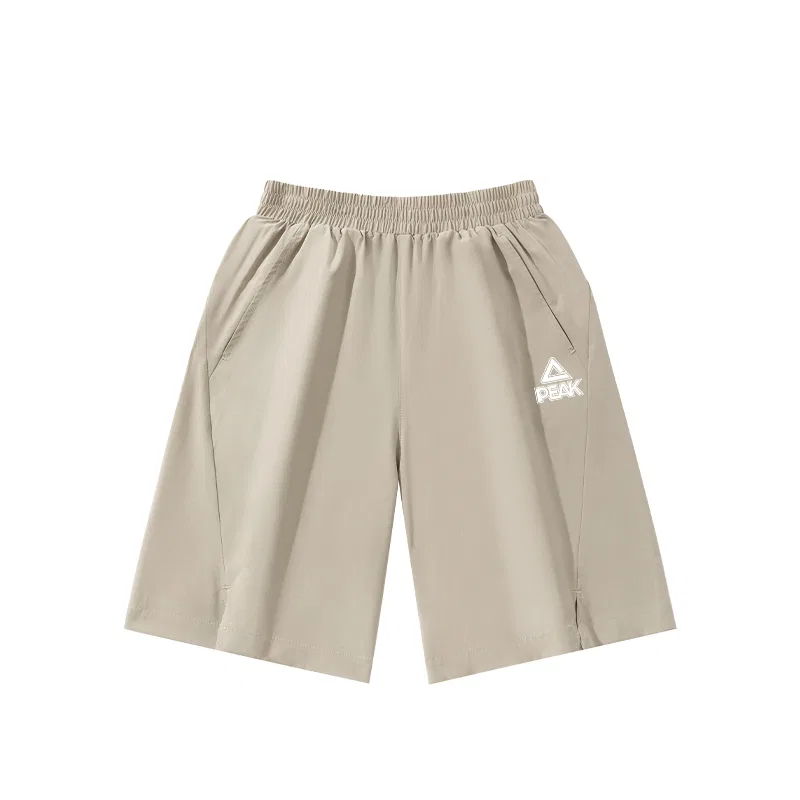 Шорты детские ультрастрейч PEAK Khaki/PK Logo White Silicone K