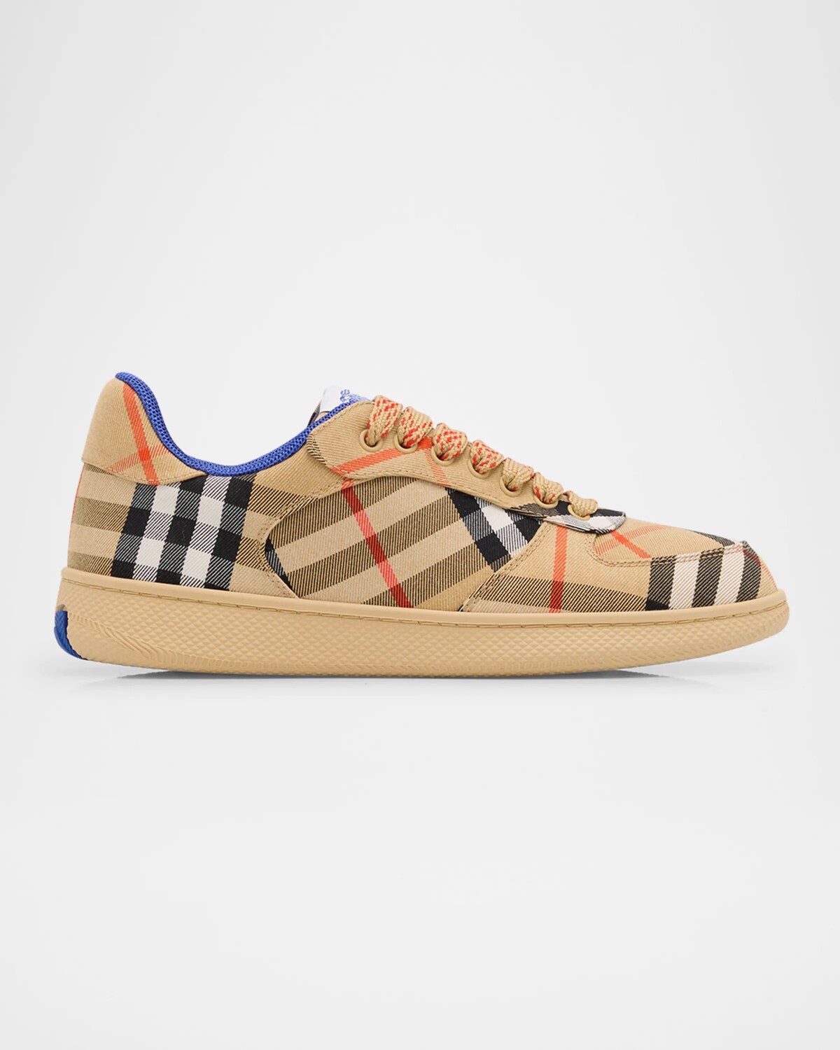 Хлопковые низкие кеды в клетку Terrace Check Burberry, цвет Sand Ip Check