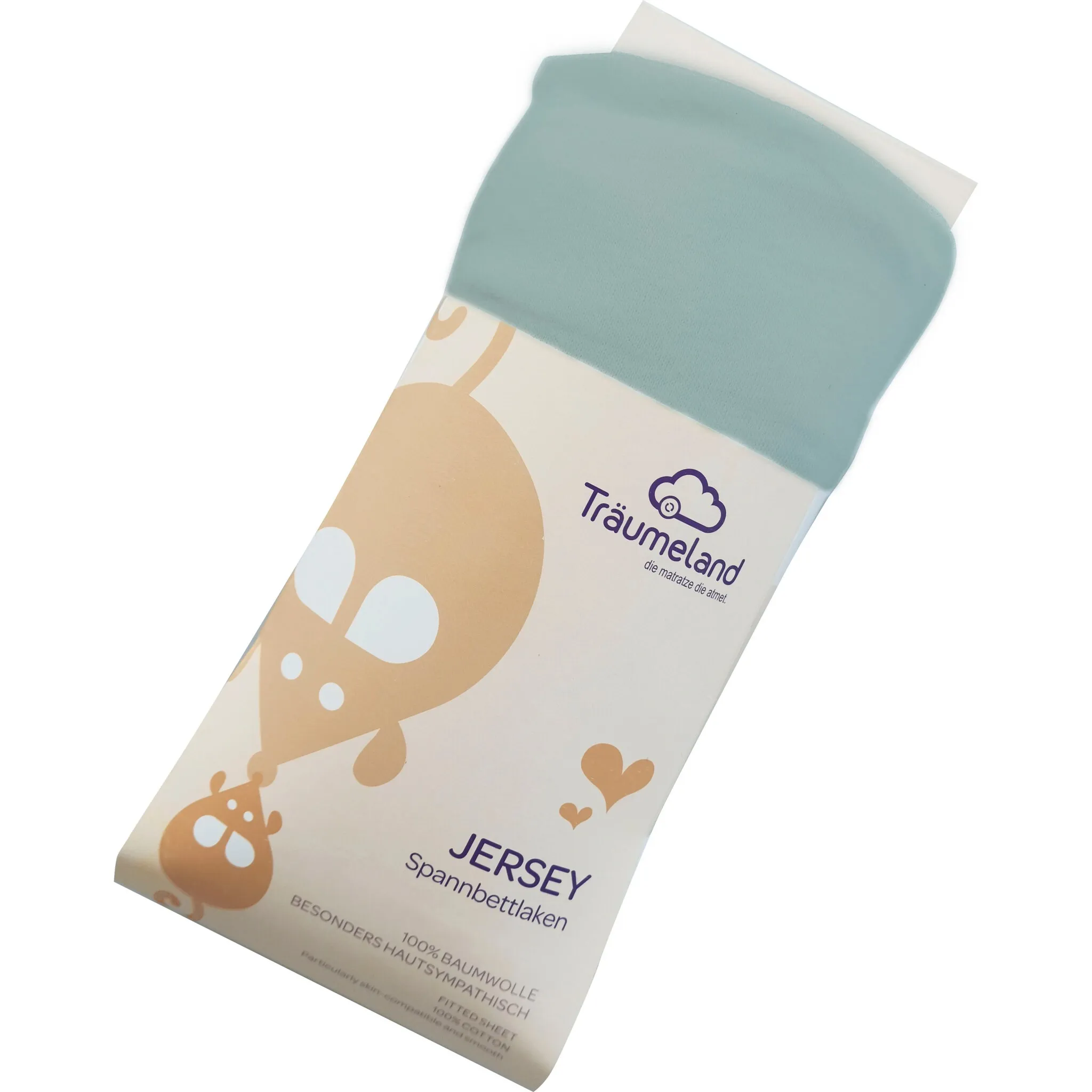 

Простыня Träumeland «приятная простыня из мягкого джерси», изготовлена ​​из 100% уютного хлопка, цвет ozeanblau