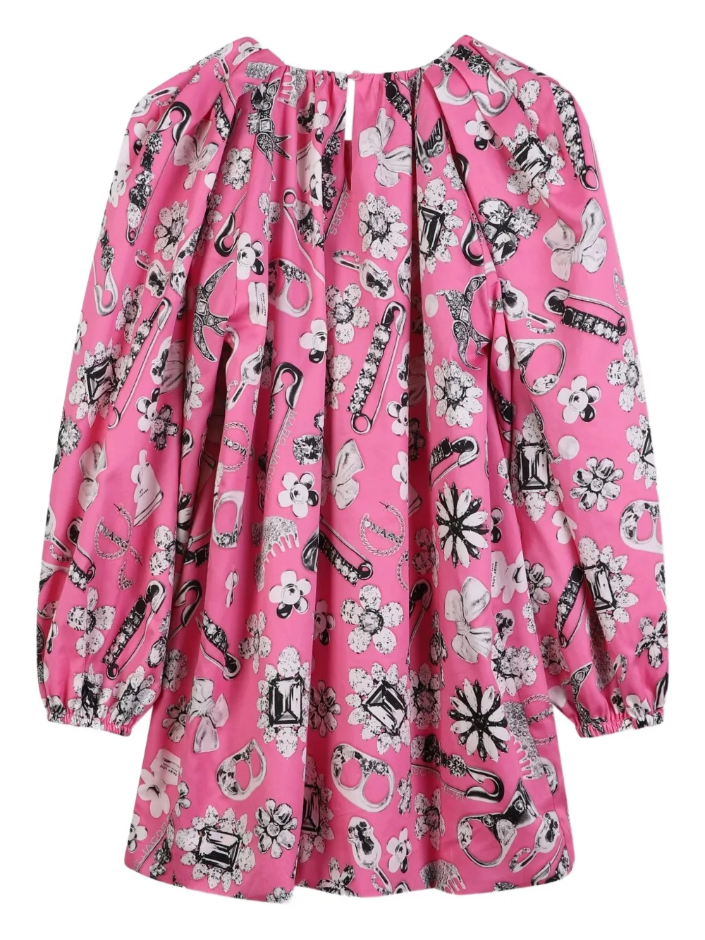 Платье с объемными рукавами и графичным принтом Marc Jacobs Kids, розовый — фото 2