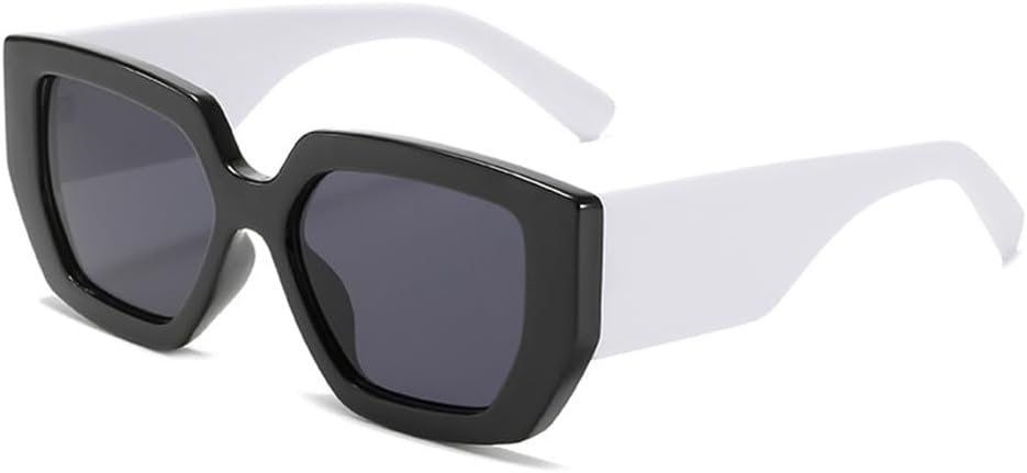 

Солнцезащитные очки UV400 - увеличенного размера "кошачий глаз", широкие дужки, яркие цвета, подходят для женщин и мужчин, для бега и активного отдыха UYPTK, Black White Gray