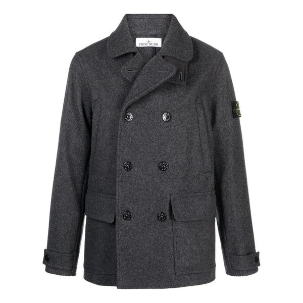 

Куртка wool street style plain logo peacoats coats 'grey' Stone Island, серый