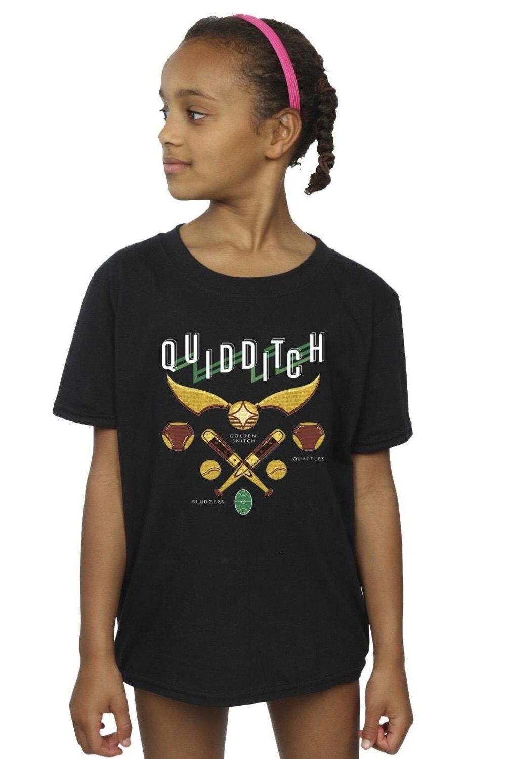 

Хлопковая футболка Quidditch Bludgers Quaffles Harry Potter, черный