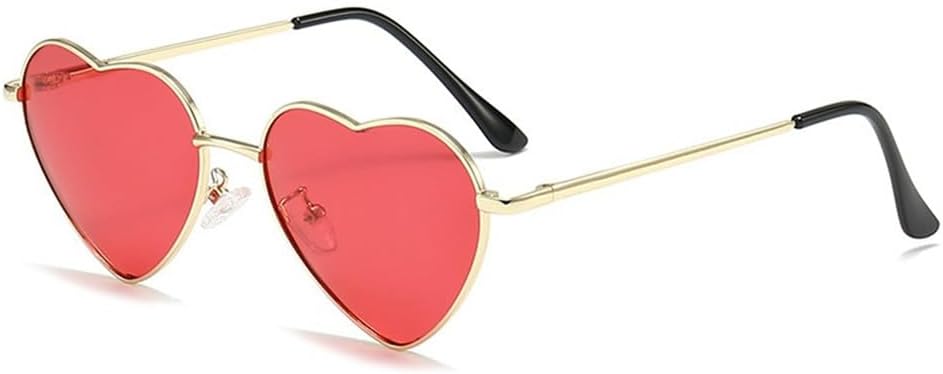 

Солнцезащитные очки в форме сердца для женщин, цветные, из поликарбоната, с пластиковыми линзами, металлической оправой и шарнирным креплением, защита от УФ-излучения UV400 VFDHN, C5