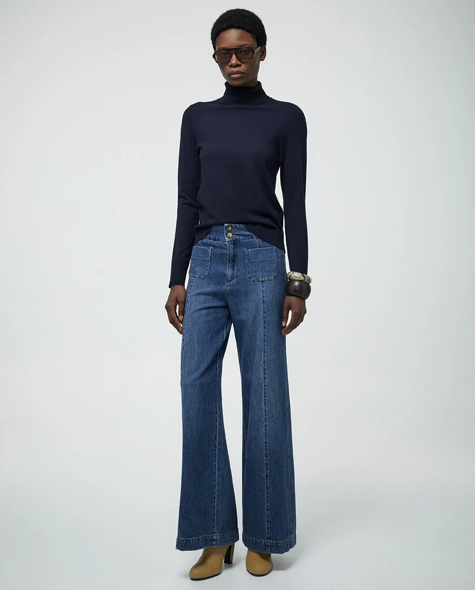 

Свитер с высоким воротником Sfera, темно-синий