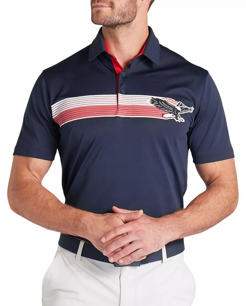 

Мужская футболка-поло для гольфа Puma Volition Eagle, цвет Deep Navy/Strong Red