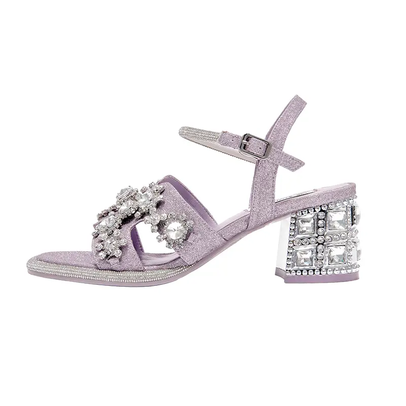 SHOESZOOO Сандалии женские с одним ремешком, 6 см, лавандовые