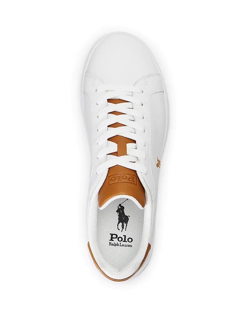 Кроссовки Polo Ralph Lauren Heritage Court из натуральной кожи белого цвета с логотипом в виде рыжего пони — фото 2