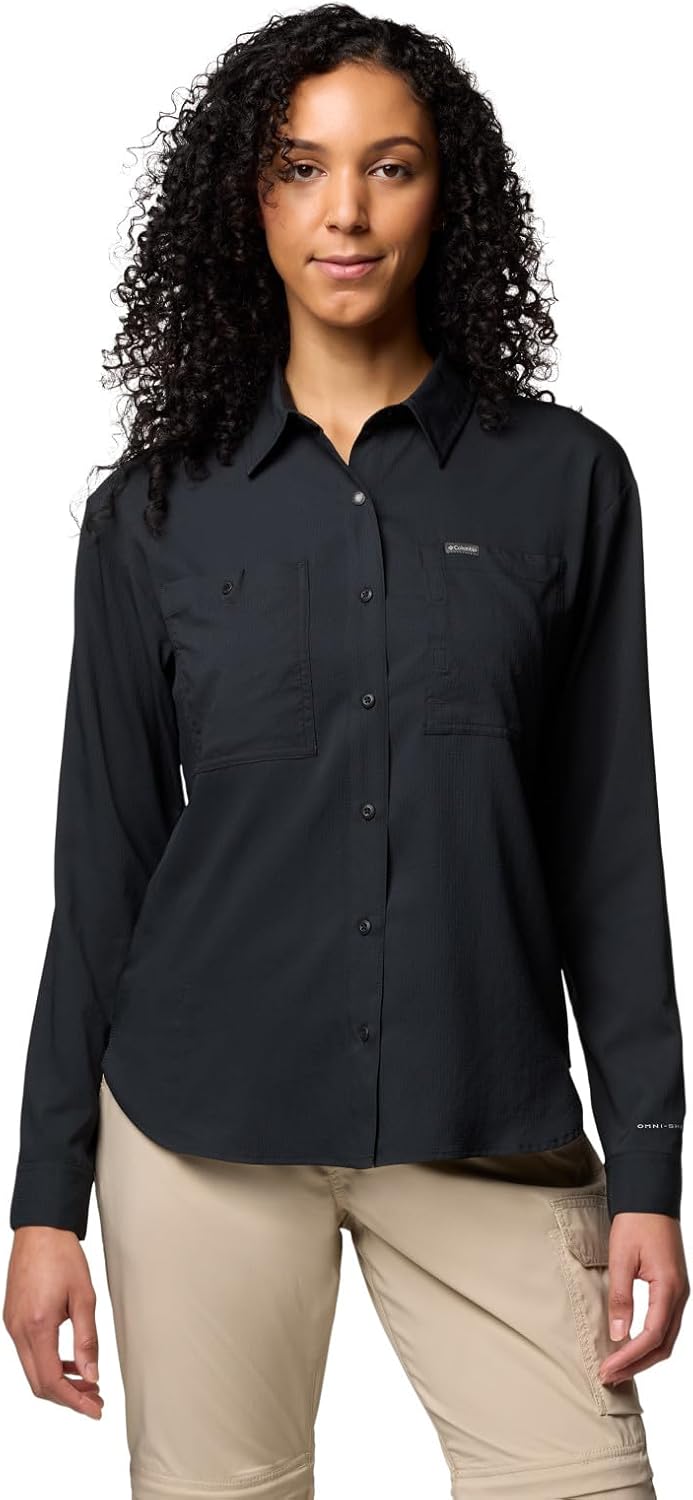 

Футболка Columbia Womens Silver Ridge Utility Long Sleeve Shirt, Black, Черный, Футболка Columbia Womens Silver Ridge Utility Long Sleeve Shirt, Black