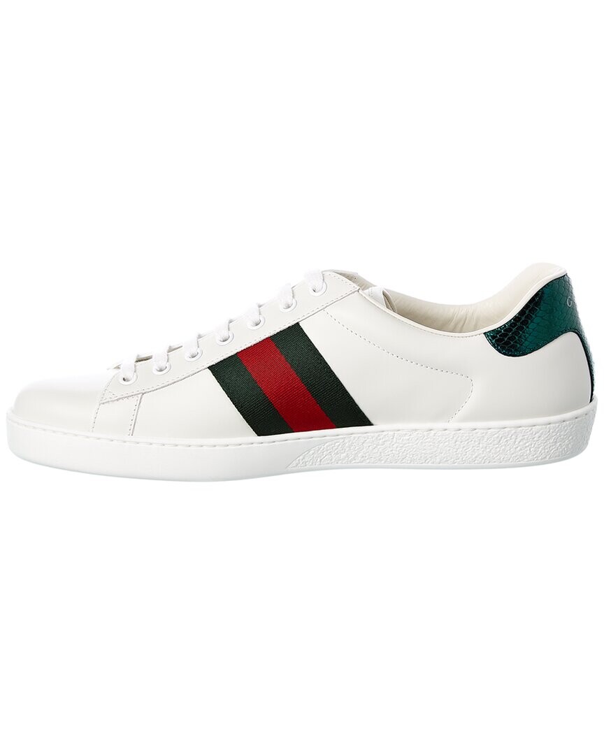 

Кожаные кроссовки Gucci Ace с вышивкой в ​​виде пчелы, белый