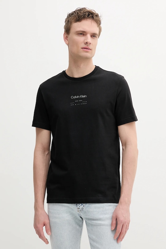 

Хлопковая футболка Calvin Klein, черный