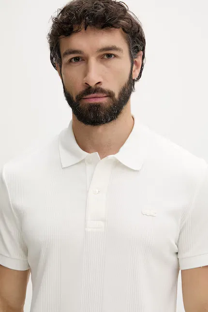 Поло из хлопка с эластаном Lacoste, белый — фото 4