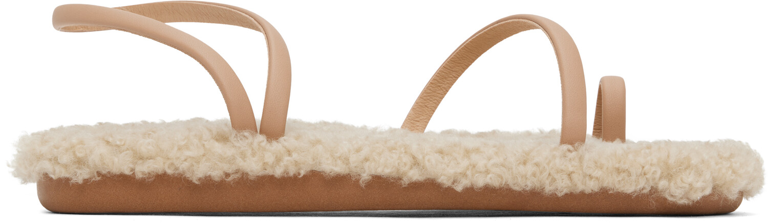 Бежевые сандалии Eleftheria Ancient Greek Sandals, Natural/Natural sheepskin