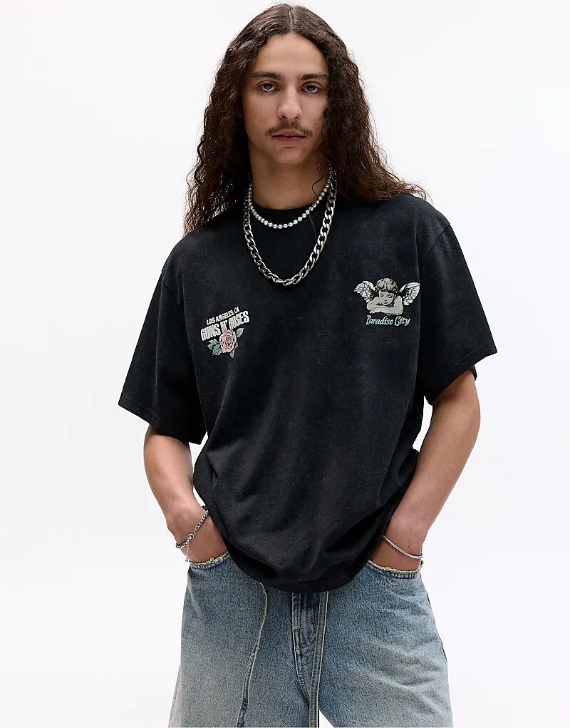 

Футболка Pull&Bear Guns N Roses черного цвета