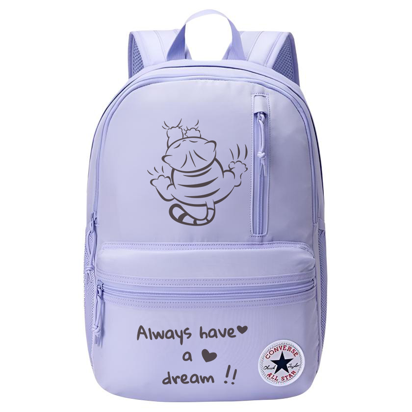 

Полиэстеровый рюкзак с термопереносом унисекс фиолетовый камень фотения панда Converse, Line Ginger Cat