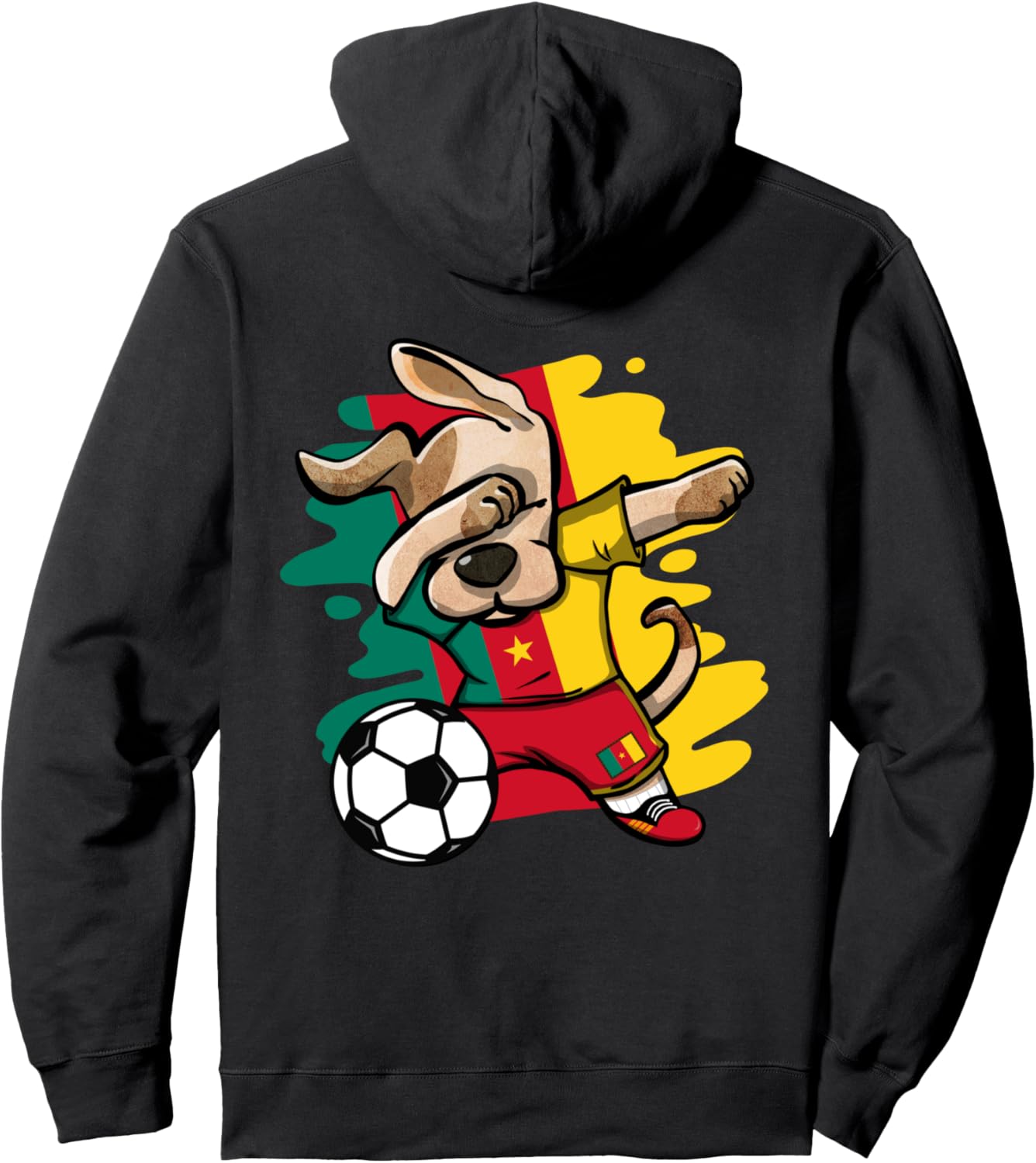 

Милая танцующая собака, футбольная команда Камеруна - Флаг Камеруна, любитель спорта, футбольная толстовка Камеруна Teeisle Cameroon Football, черный