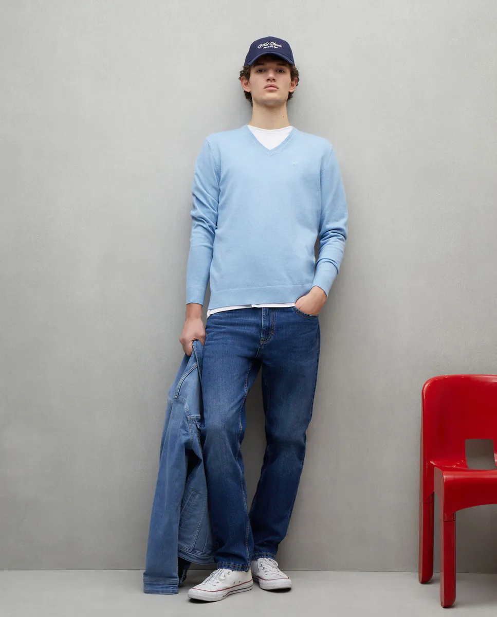 

Мужской свитер с V-образным вырезом Easy Wear, цвет Celeste