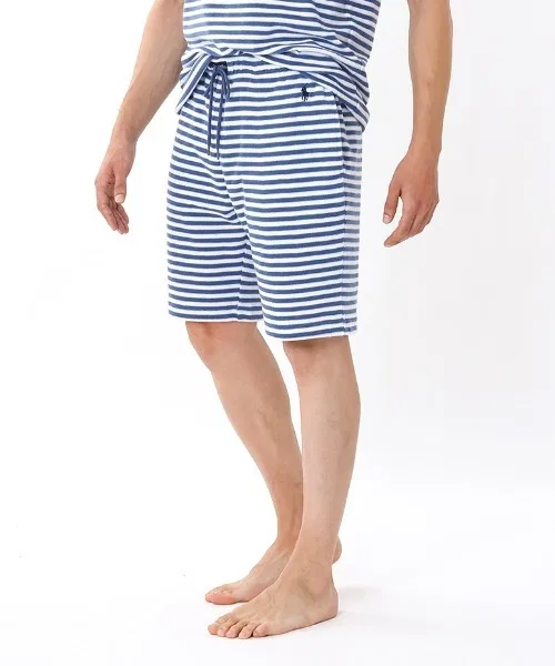 Унисекс хлопковые шорты для сна POLO RALPH LAUREN с вышивкой, тёмно-синие