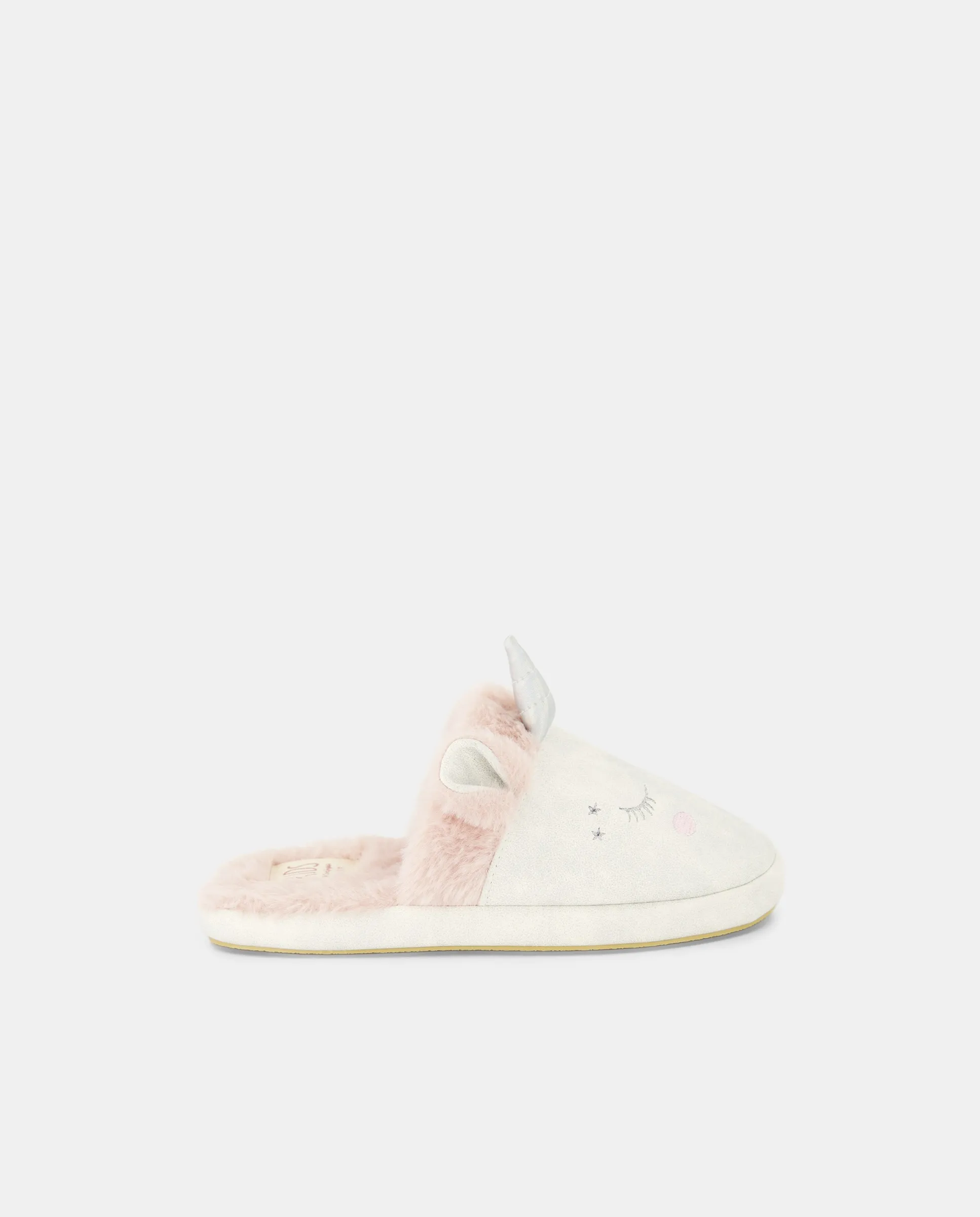 

Домашние открытые тапочки с блестками "Фантазия Единорог" для девочки Kids El Corte Inglés, светло-серый