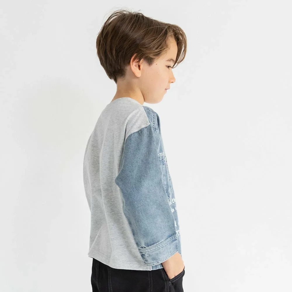 Джинсовая футболка с длинным рукавом для переодевания Branshes, gray — фото 3