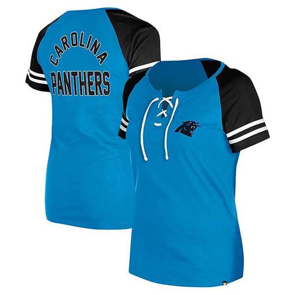

Женская синяя футболка raglan carolina panthers New Era, Синий, Женская синяя футболка raglan carolina panthers New Era
