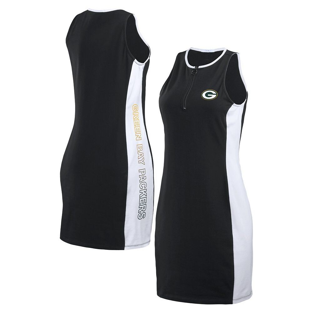 

Женское платье-майка с обрамляющим силуэтом Green Bay Packers Erin Andrews Erin Andrews WEAR by Erin Andrews, цвет Pkr Black