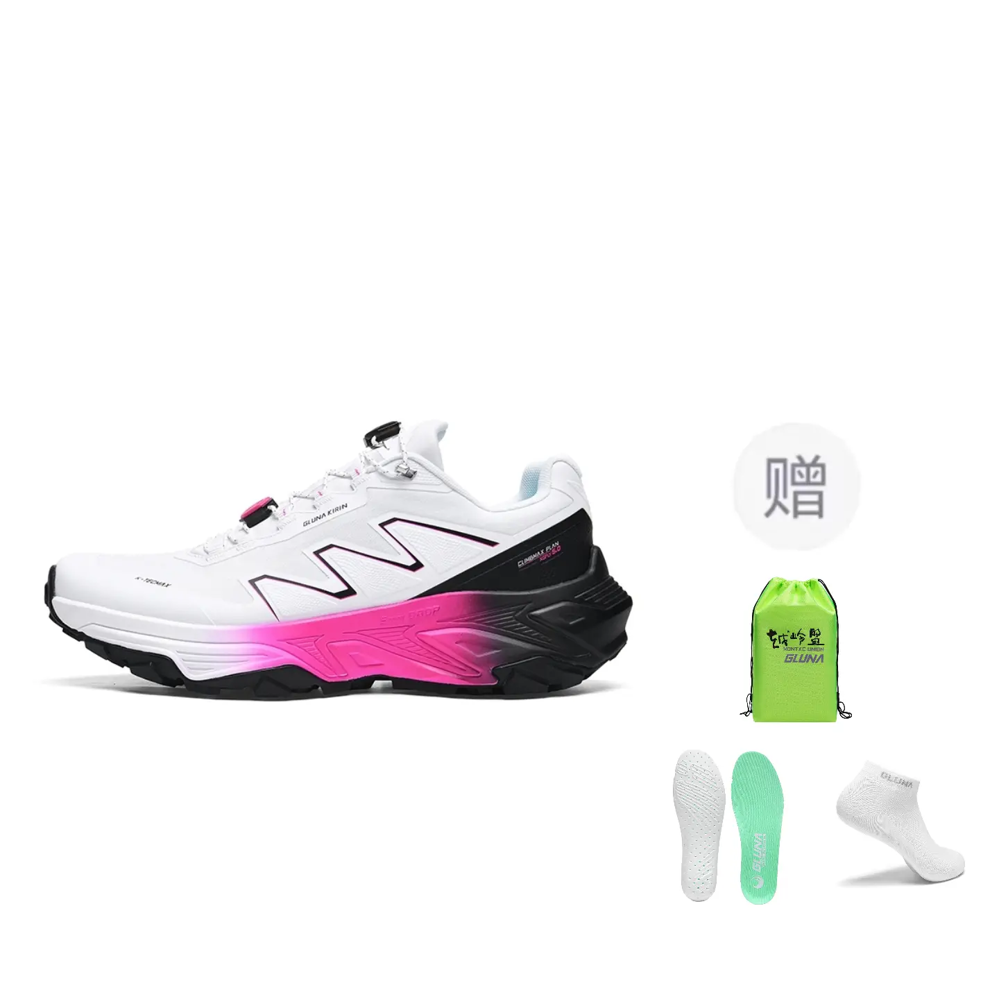 

Ударопрочные поддерживающие кроссовки для трейлраннинга Unisex GLUNA, белый