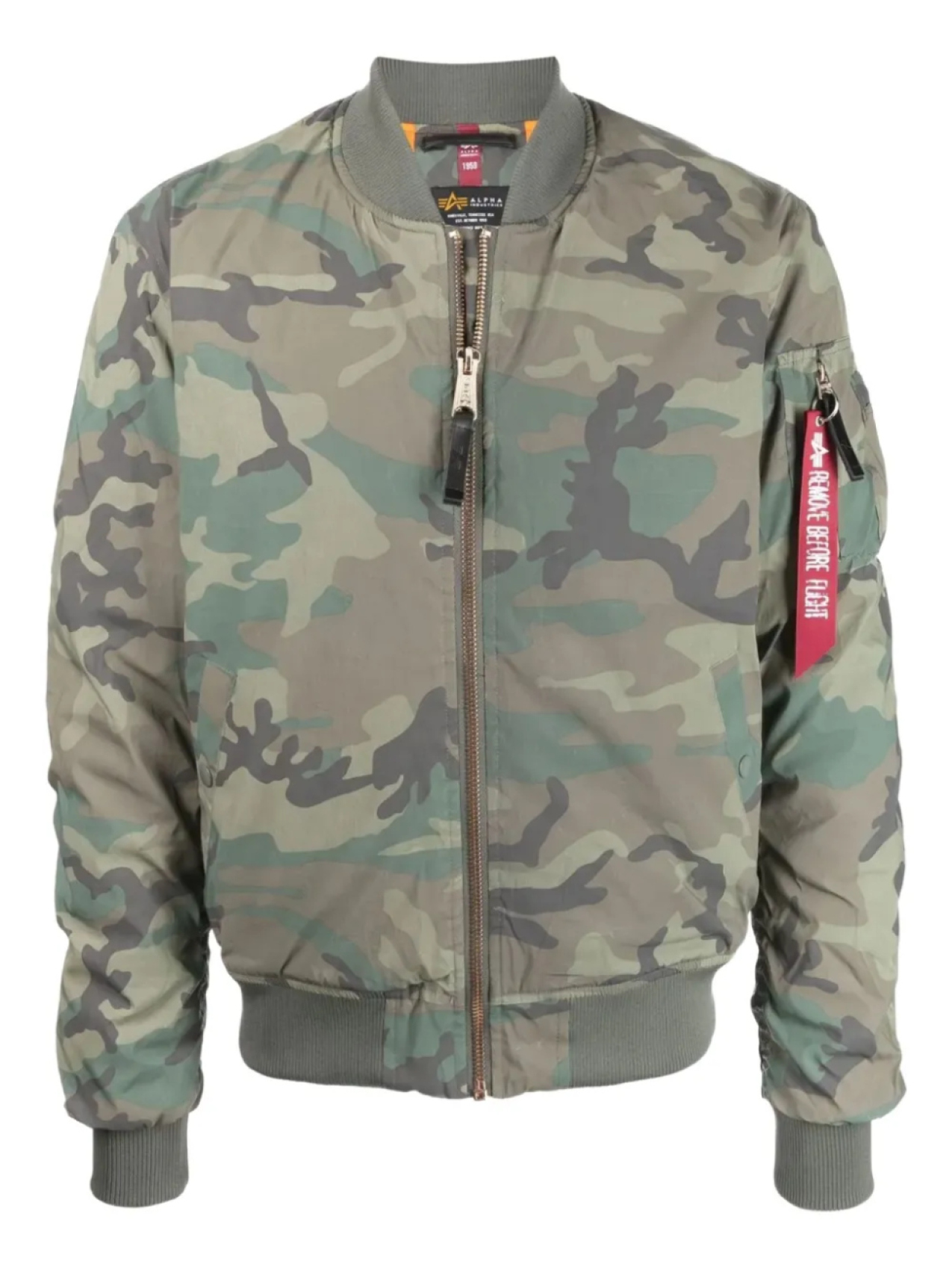 

Камуфляжная куртка-бомбер на молнии Alpha Industries, зеленый