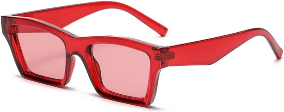 

Солнцезащитные очки с защитой UV400 | Маленькая оправа, линзы конфетного цвета | Для женщин и мужчин, для занятий спортом на открытом воздухе и вождения DSVIGF, Clear Red C7