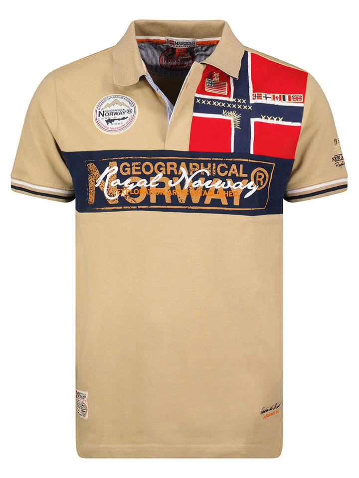 

Рубашка-поло Geographical Norway, бежевый/красный/черный