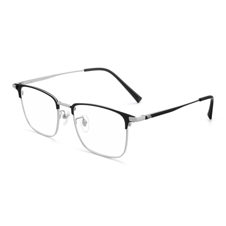 

BERTHA Мужские очки в квадратной оправе из чистого титана, Black Gunmetal Frame
