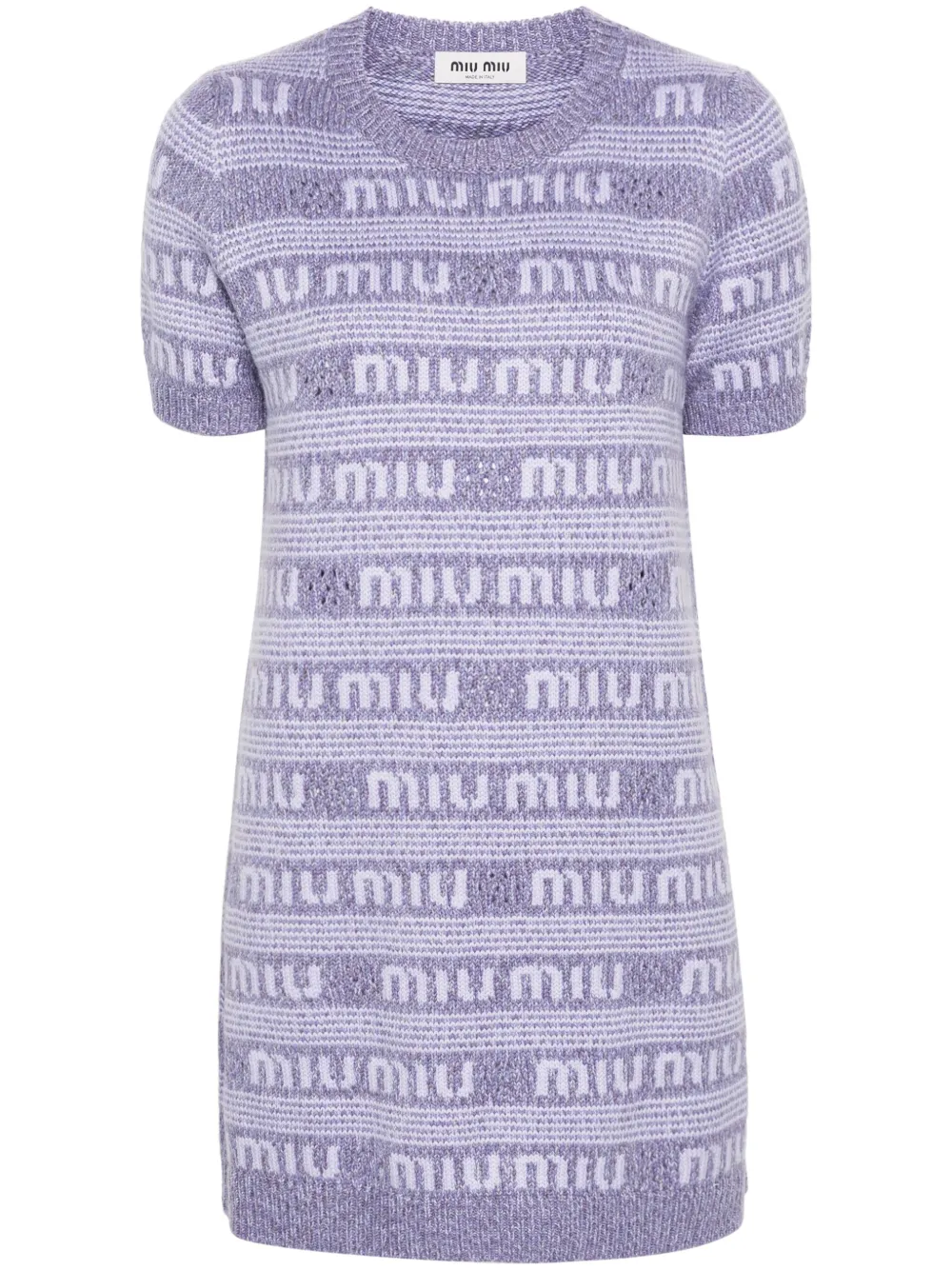 

Платье мини с логотипом MIU MIU, фиолетовый