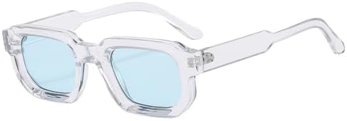 

Модные солнцезащитные очки с леопардовым принтом для женщин, популярные панк-очки, винтажные очки для мужчин, защита от УФ-излучения UV400, прозрачные, синие, один размер MTZJH, One Color