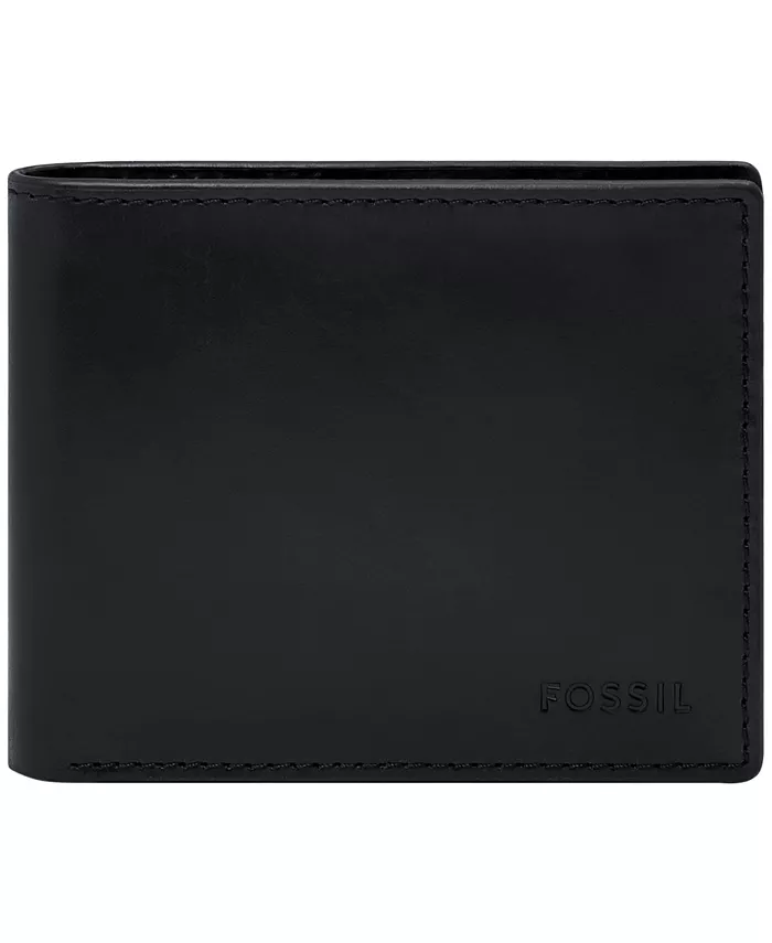 

Мужской кошелек Derrick RFID с двумя отделениями Fossil, черный