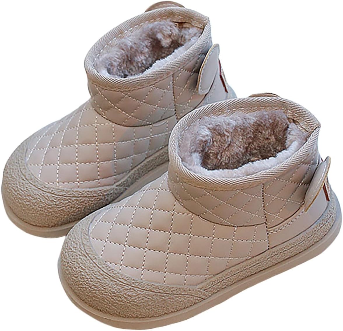 

Девочковые зимние ботинки на молнии для походов, длина до щиколотки, с флисовой подкладкой, стеганые зимние термоботинки 2025, простые ботиночки Generic, Khaki