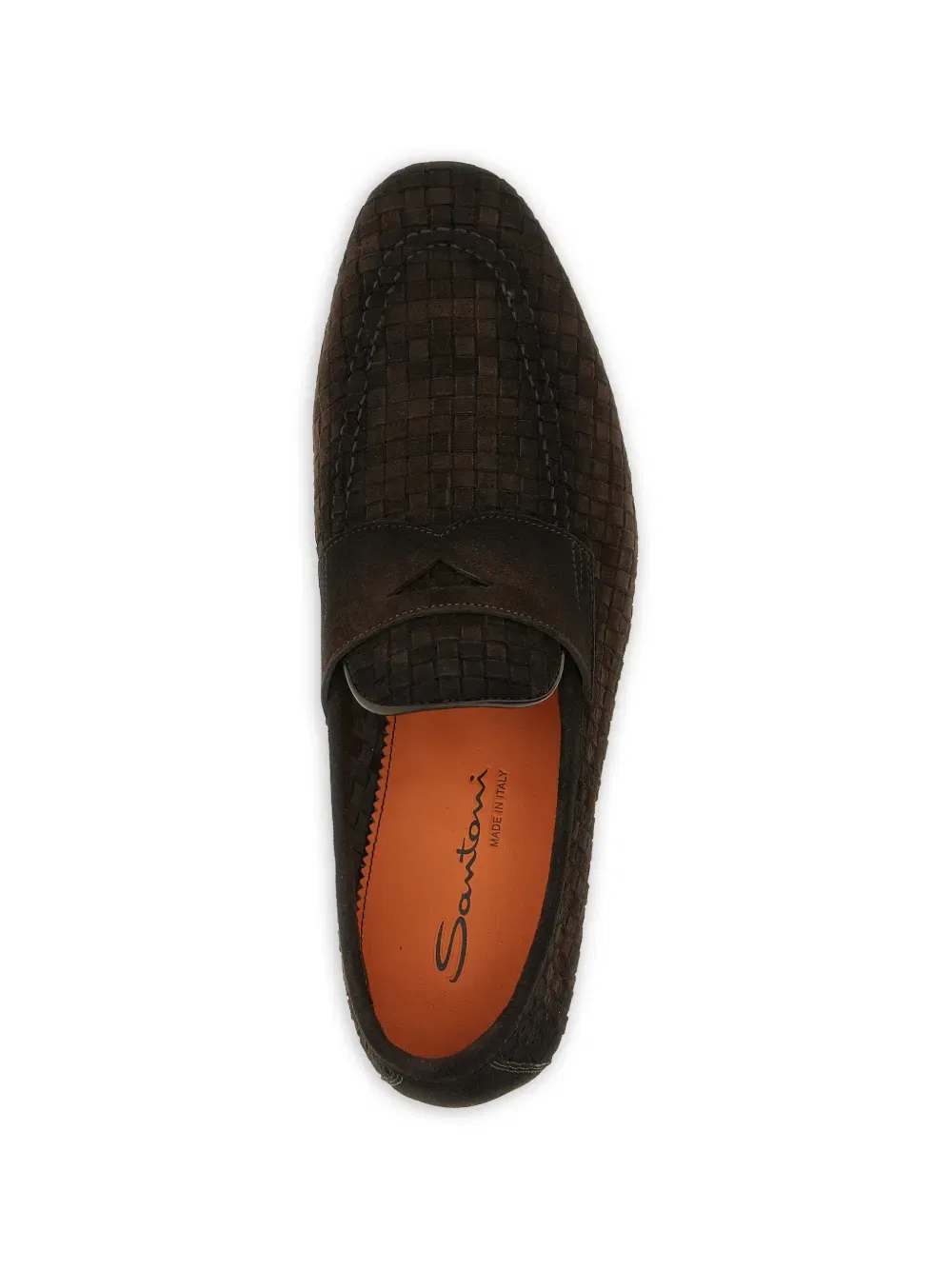 Лоферы Carlo из плетеной кожи Santoni, коричневый — фото 4