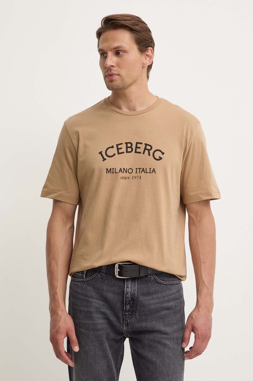 

Футболка Iceberg из хлопка, бежевый