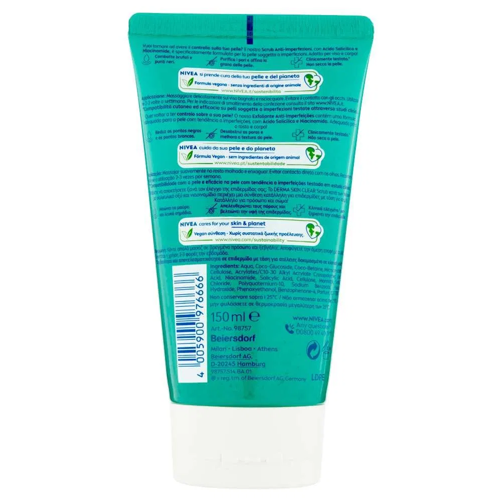Отшелушивающий скраб для лица NIVEA Derma Skin Clear для проблемной кожи Nivea — фото 2