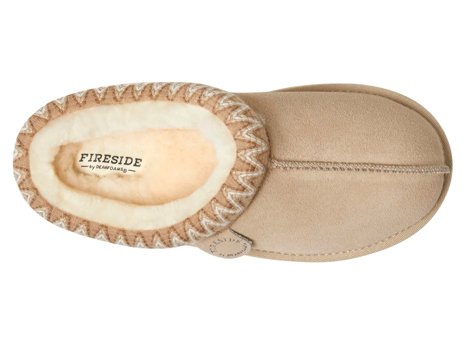 Тапочки Fireside by Dearfoams Greta Stitched Clog, светло-коричневый — фото 4