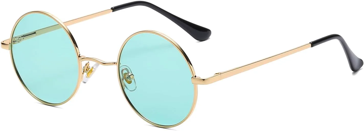 

Ретро круглые солнцезащитные очки в стиле хиппи для женщин и мужчин, поляризованные, маленькие круглые, в стиле Леннона (золотая оправа/зеленые линзы) Canoazo, Green