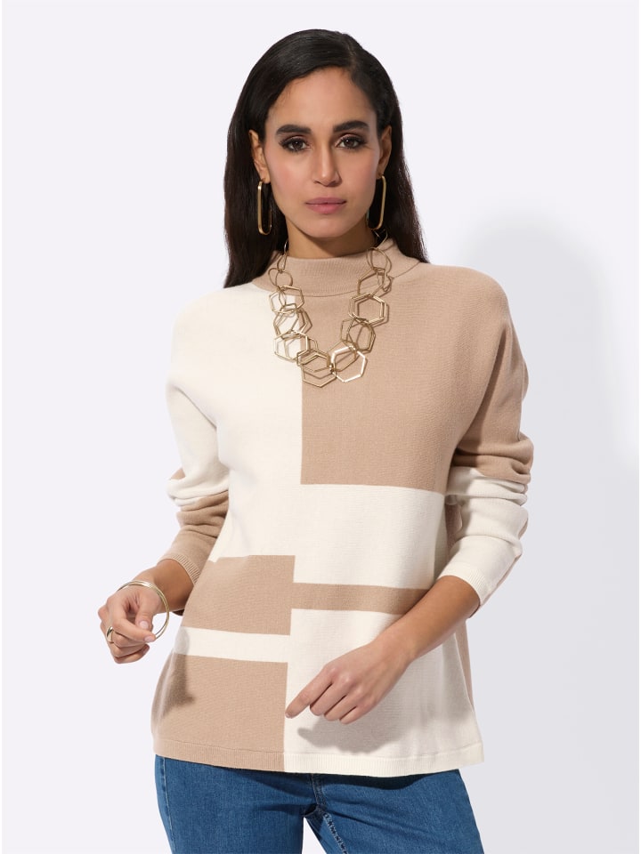 

Creation L Жаккардовый свитер с бежево-кремовым узором